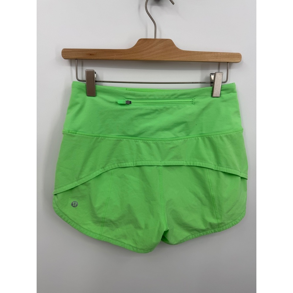 Lululemon Speed Up High-Rise Lined Short Women 4 Neon Green LW7BEXS 2.5"